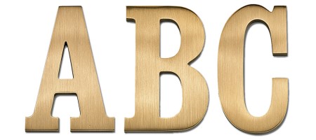 Image of our Craw Clarendon Condensed font Cast Metal Letter