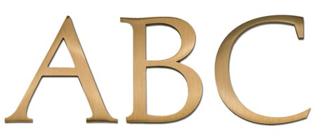 Image of our Palatino font Cast Metal Letter