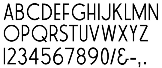 Image of our complete alphabet in Roffe font for cast metal dimensional Letters