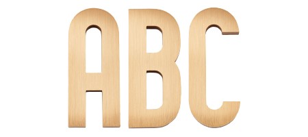 Image of our Timeless Geometric font Cast Metal Letter