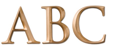Image of our Trajan Bold Prismatic font Cast Metal Letter