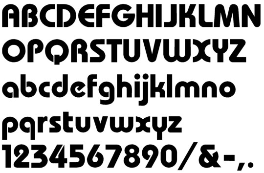 Image of our Bauhaus font Formed Plastic Letter