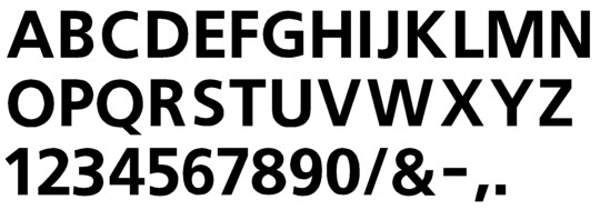 Image of our Frutiger 65 font Formed Plastic Letter