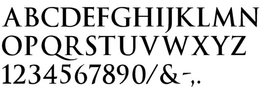 Image of our complete alphabet in Trajan Bold font Plastic Formed dimensional Letters