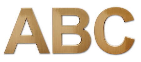 Image of Gemini cast metal letter in ARIAL BOLD font style.