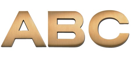 Image of Gemini cast metal letter in HELVETICA BOLD EXT font style.