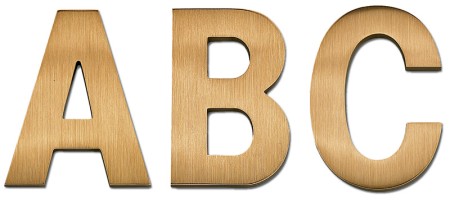 Image of Gemini cast metal letter in HELVETICA CONDENSED font style.