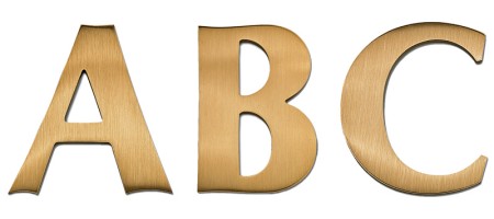 Image of Gemini cast metal letter in OPTIMA SEMIBOLD font style.