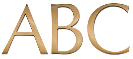 Image of Gemini cast metal letter in OPTIMA font style.