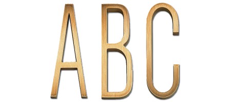 Image of Gemini cast metal letter in RIBBON CONDENSED font style.