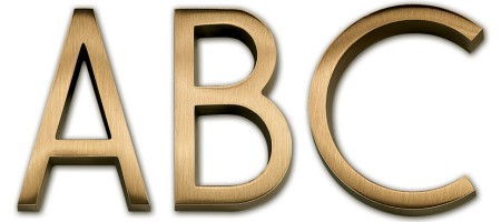 Image of Gemini cast metal letter in ROFFE font style.