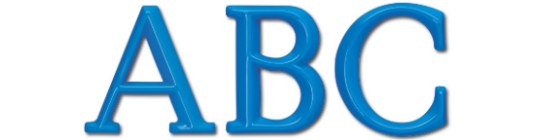 Image of Gemini formed plastic letter in architectural font style.